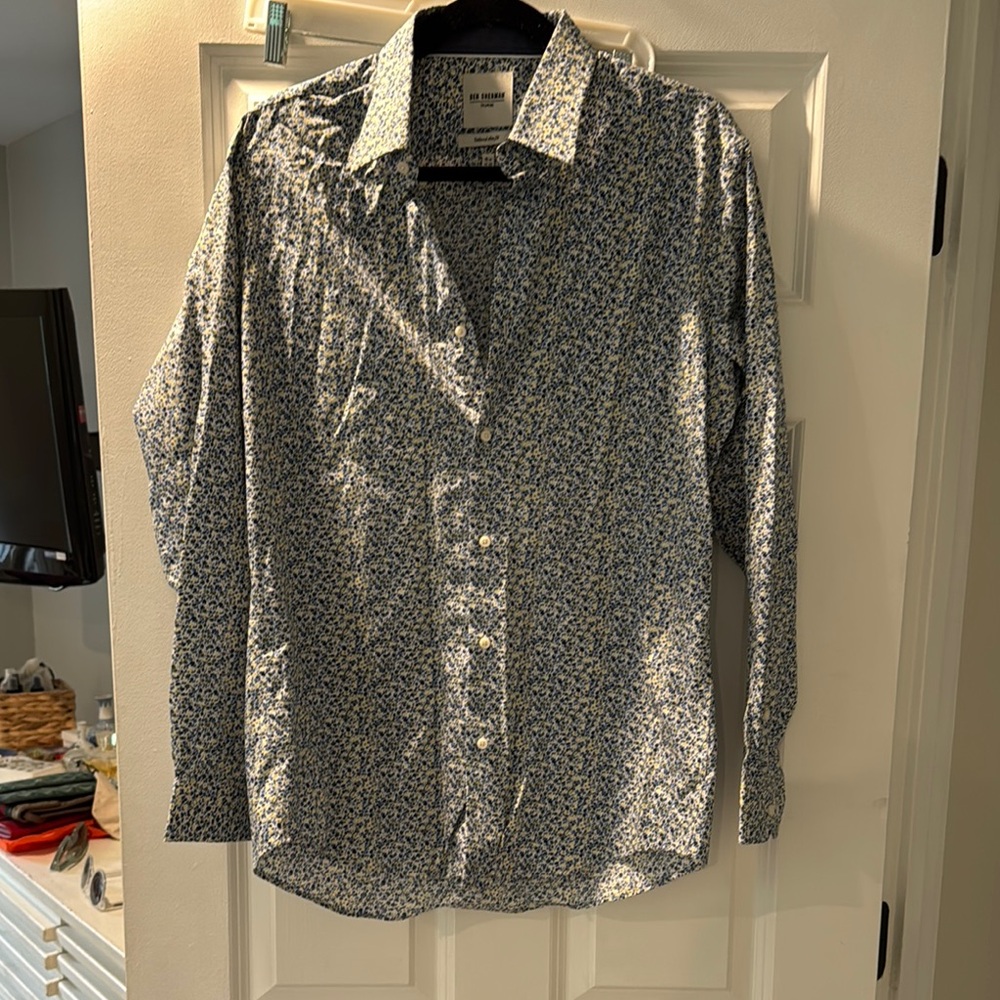 Ben Sherman Blue Floral Dress Shirt